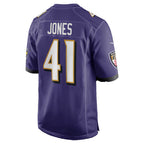 B.Ravens #41 Dre'Mont Jones Purple JEROMEN Team Game Jersey