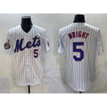 New York Mets #5 David Wright White JEROMEN With Patch Stitched Jersey