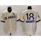 Los Angeles Dodgers #18 Yoshinobu Yamamoto Cream JEROMEN 2024 City Connect Limited Jersey