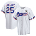 Texas Rangers #25 Jos¨¦ Leclerc White JEROMEN 2023 World Series Stitched Jersey