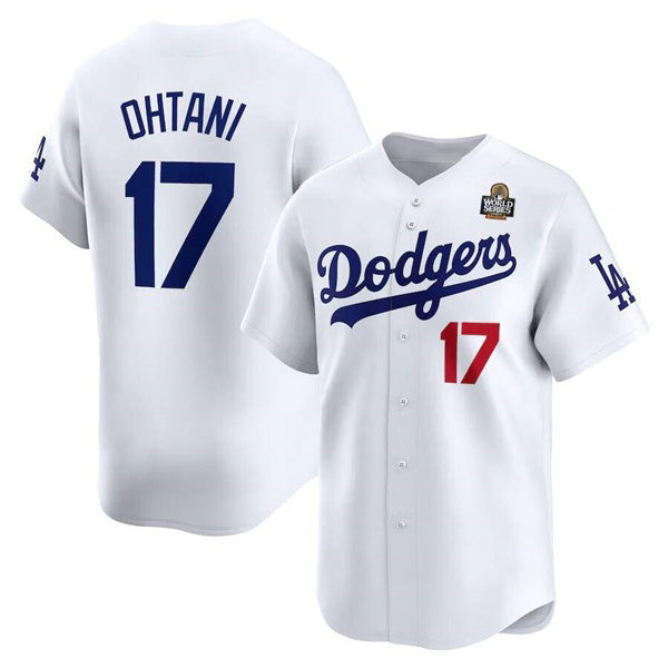 Los Angeles Dodgers #17 Shohei Ohtani White JEROMEN 2024 World Series Home Limited Cool Base Stitched Jersey