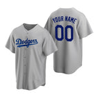 Custom Los Angeles Dodgers Gray JEROMEN Stitched Cool Base Jersey
