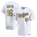 Los Angeles Dodgers #16 Will Smith White JEROMEN 2025 Gold Collection Limited Stitched Jersey