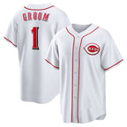 Cincinnati Reds #1 Groom White JEROMEN Home Replica Jersey