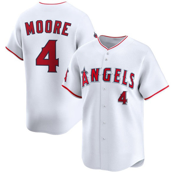 Los Angeles Angels #4 Christian Moore White JEROMEN Home Limited Stitched Jersey