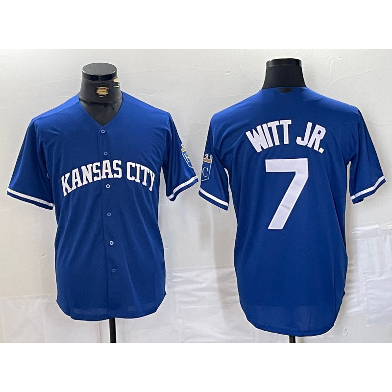 Kansas City Royals #7 Bobby Witt Jr Blue JEROMEN Cool Base Stitched Jersey