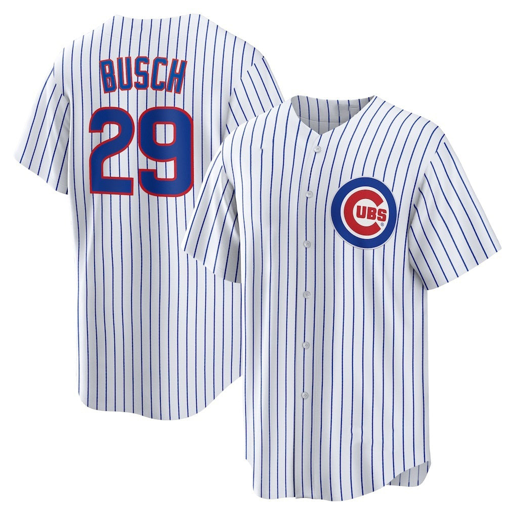 Chicago Cubs #29 Michael Busch White JEROMEN Home Replica Jersey
