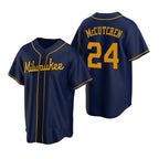 Milwaukee Brewers #24 Andrew McCutchen Navy JEROMEN Cool Base Stitched Jersey