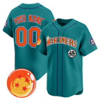 Custom Seattle Mariners x Dragon Ball Teal JEROMEN Vapor Premier Limited Jersey - All Stitched