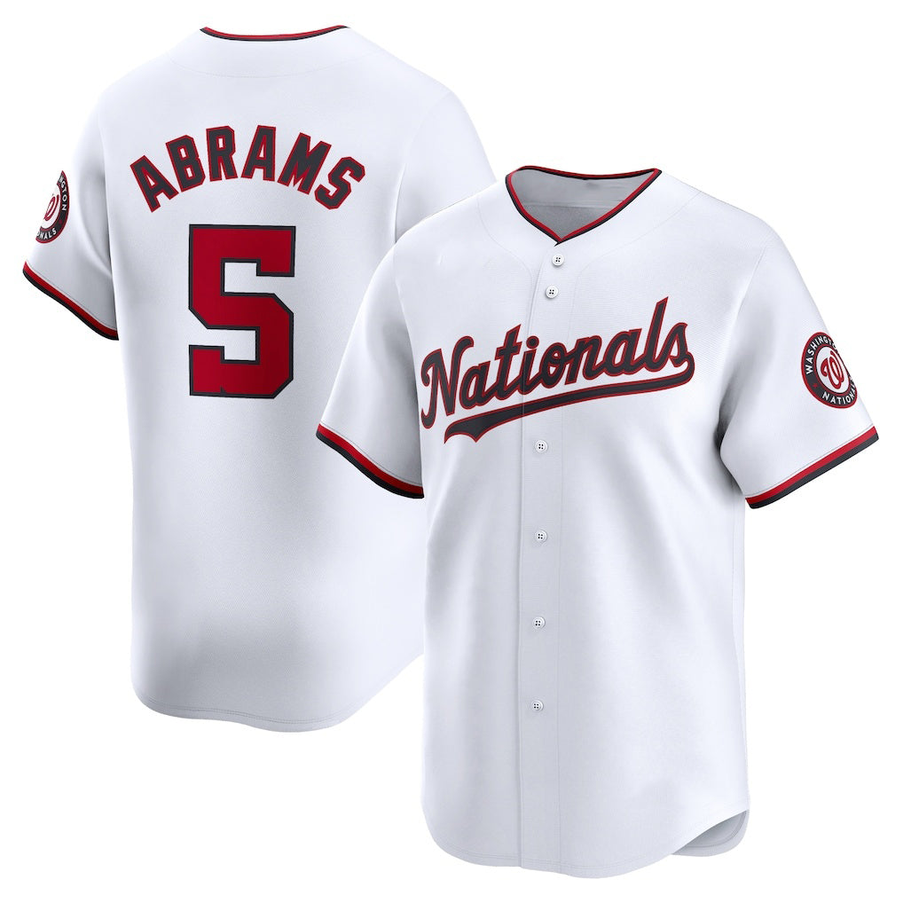 Washington Nationals #5 CJ Abrams White JEROMEN Home Limited Player Jersey