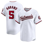 Washington Nationals #5 CJ Abrams White JEROMEN Home Limited Player Jersey