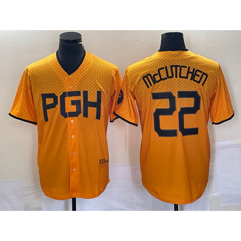 Pittsburgh Pirates #22 Andrew McCutchen Gold JEROMEN 2023 City Connect Stitched Jersey