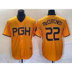 Pittsburgh Pirates #22 Andrew McCutchen Gold JEROMEN 2023 City Connect Stitched Jersey
