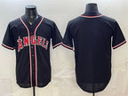 Los Angeles Angels Blank 2026 Fashion Replica Black JEROMEN Out Stitched Jersey