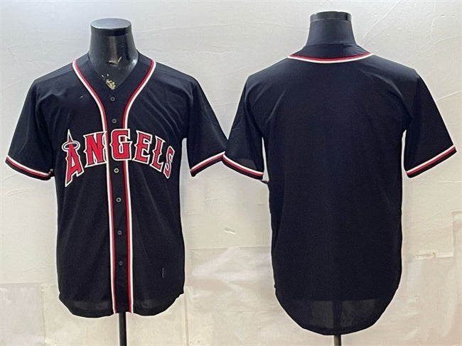 Los Angeles Angels Blank 2026 Fashion Replica Black JEROMEN Out Stitched Jersey