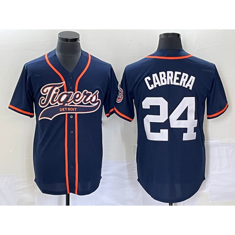 Detroit Tigers #24 Miguel Cabrera Navy JEROMEN Cool Base Stitched Jersey