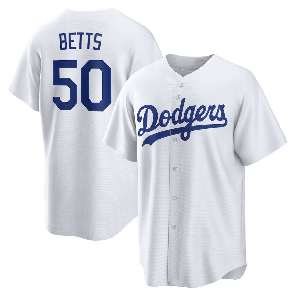 Los Angeles Dodgers #50 Mookie Betts White JEROMEN Home Replica Player Name Jersey