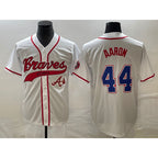 Atlanta Braves #44 Hank Aaron White JEROMEN Cool Base With Patch Stitched Jersey