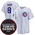 Chicago Cubs #8 Ian Happ White JEROMEN 2025 World Tour Tokyo Series Home Stitched Jersey
