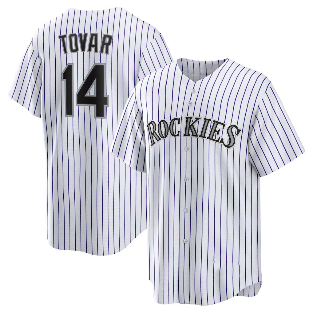 Colorado Rockies #14 Ezequiel Tovar White JEROMEN Home Replica Jersey