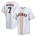 Houston Astros #7 Craig Biggio White JEROMEN Home Retired Player Replica Jersey