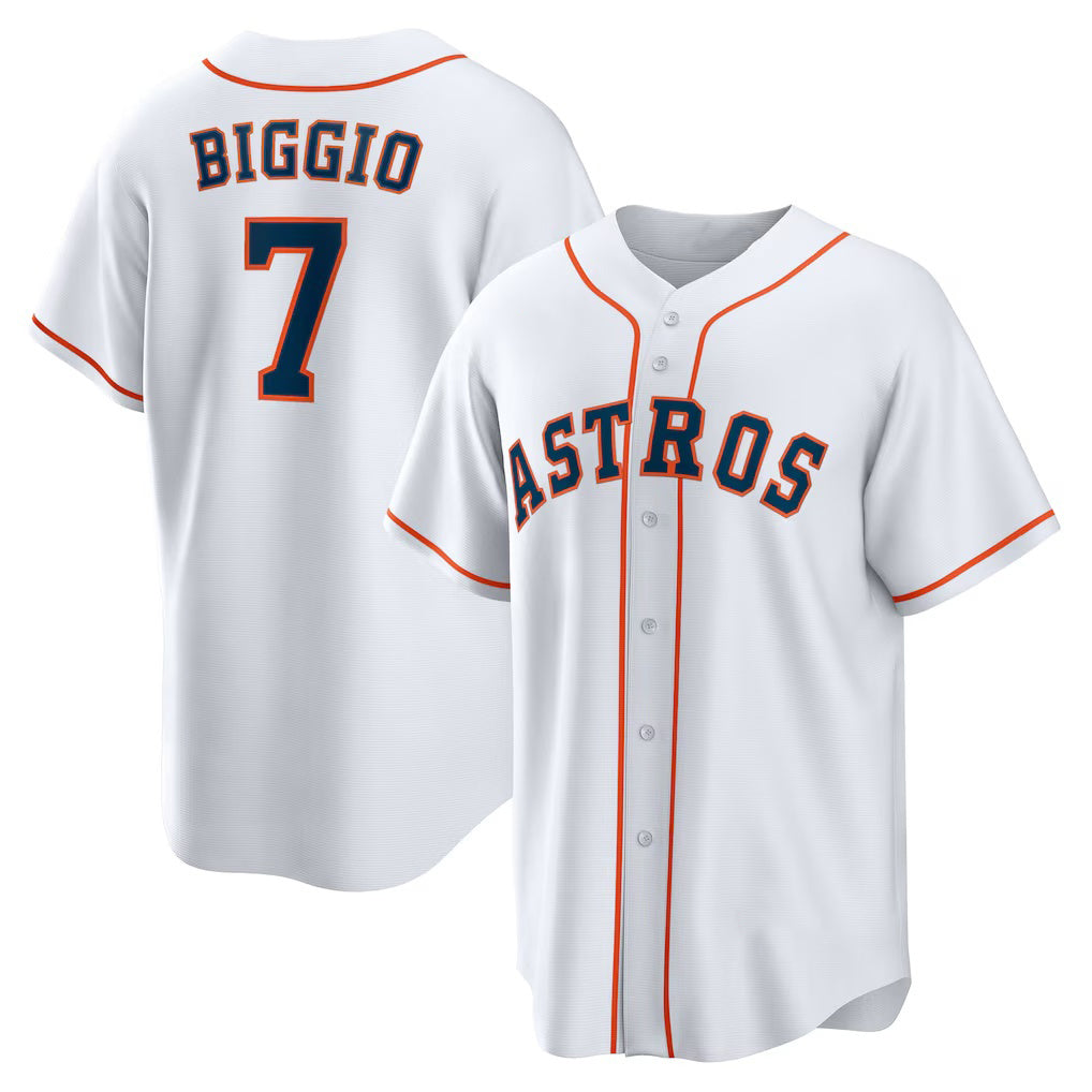Houston Astros #7 Craig Biggio White JEROMEN Home Retired Player Replica Jersey