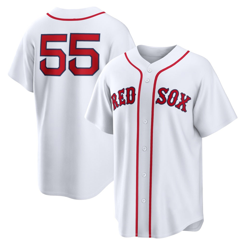 Boston Red Sox #55 Ranger Su¨¢rez White JEROMEN Home Replica Jersey