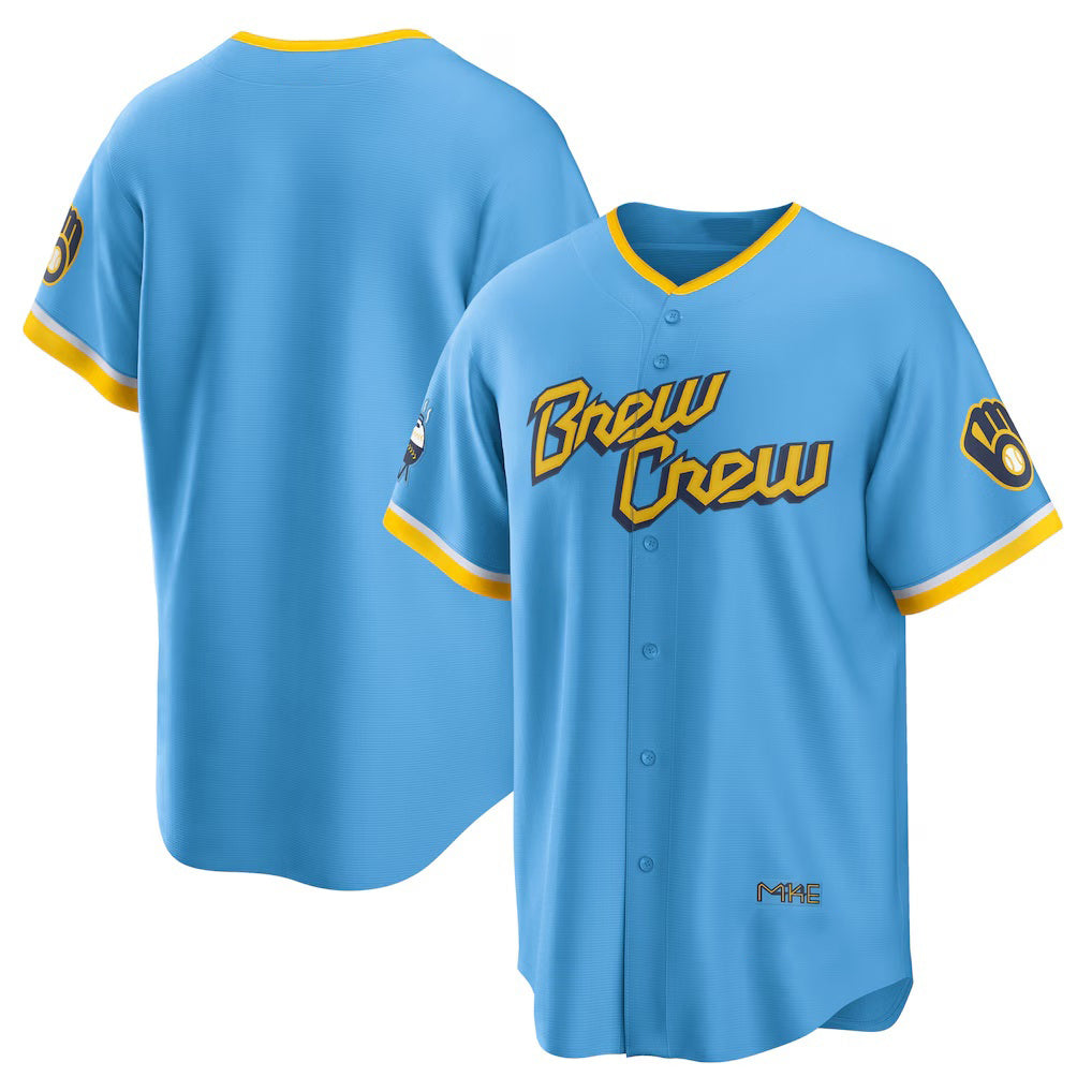 Milwaukee Brewers Powder Blue JEROMEN City Connect Replica Team Jersey