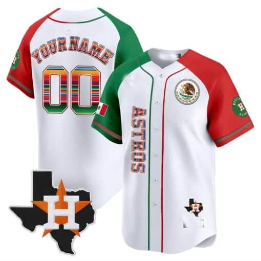 Custom Houston Astros Mexico Vapor Premier Limited Jersey V4 ¨C White JEROMEN