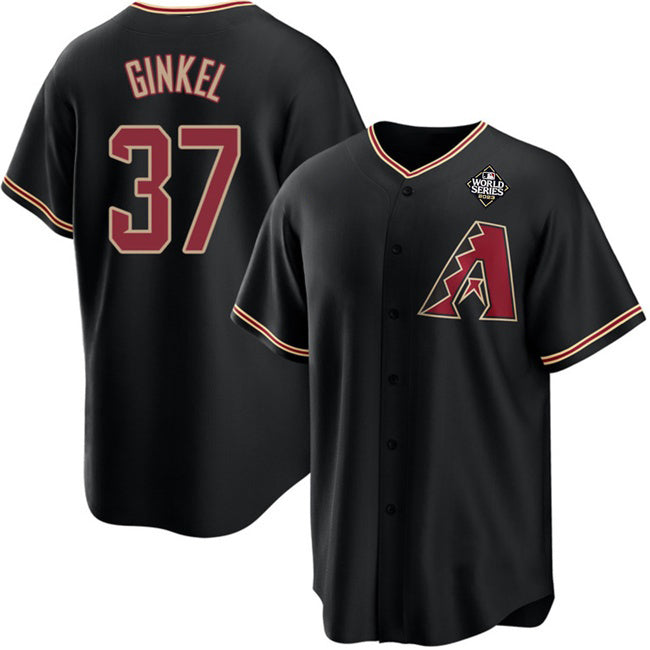 Arizona Diamondbacks #37 Kevin Ginkel Black JEROMEN 2023 World Series Cool Base Stitched Jersey
