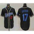 Los Angeles Dodgers #17 Shohei Ohtani Number Black JEROMEN Cool Base With Patch Stitched Jersey 2
