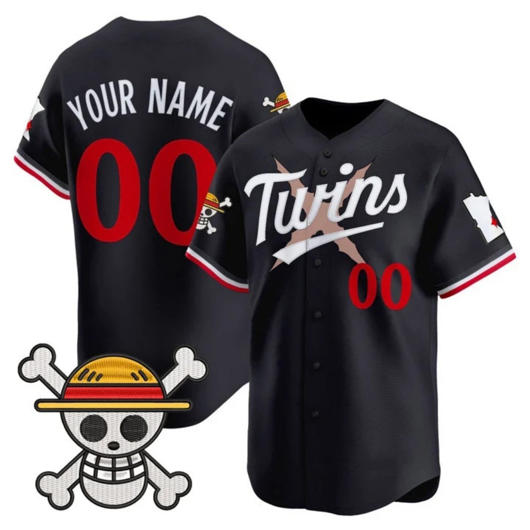Custom Minnesota Twins x One Piece Navy JEROMEN Vapor Premier Limited Jersey - Stitched