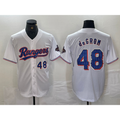 Texas Rangers #48 Jacob deGrom Number White JEROMEN 2024 Gold Collection Limited Cool Base Jersey 2