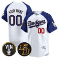 Custom Los Angeles Dodgers Vin Patch & Kobe Bryant Signature Vapor Premier Limited Jersey ¨C White 2 JEROMEN