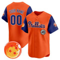 Custom Philadelphia Phillies x Dragon Ball Royal Orange JEROMEN Vapor Premier Limited Jersey - All Stitched