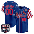 Custom St. Louis Cardinals America 250 Edition Vapor Premier Limited Royal JEROMEN Stitched Jerseys