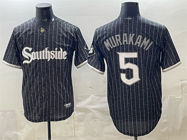 Chicago White Sox #5 Munetaka Murakami Black JEROMEN 2021 City Connect Cool Base Stitched Jersey