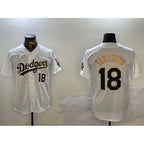 Los Angeles Dodgers #18 Yoshinobu Yamamoto White Gold JEROMEN Home Limited Stitched Jersey 2