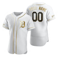 Custom Detroit Tigers White JEROMEN Stitched Flex Base Golden Edition Jersey