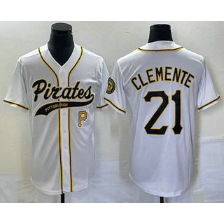 Pittsburgh Pirates #21 Roberto Clemente Number White JEROMEN Cool Base Stitched Jersey 2