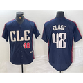 Cleveland Guardians #48 Emmanuel Clase Number Navy JEROMEN 2024 City Connect Limited Stitched Jersey
