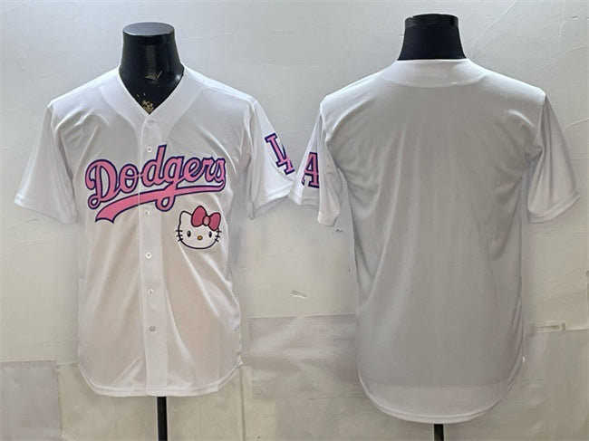 Los Angeles Dodgers Blank White JEROMEN Hello Kitty Night Stitched Jersey