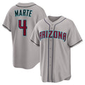 Arizona Diamondbacks #4 Ketel Marte Gray JEROMEN Road Replica Jersey