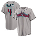 Arizona Diamondbacks #4 Ketel Marte Gray JEROMEN Road Replica Jersey