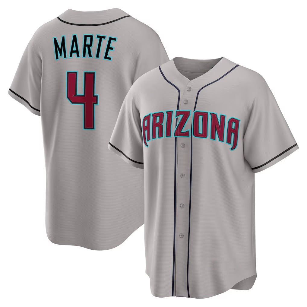 Arizona Diamondbacks #4 Ketel Marte Gray JEROMEN Road Replica Jersey
