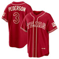 Texas Rangers #3 Joc Pederson Red JEROMEN 2026 City Connect Stadium Jersey
