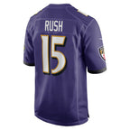 B.Ravens #15 Cooper Rush Purple JEROMEN Team Game Jersey