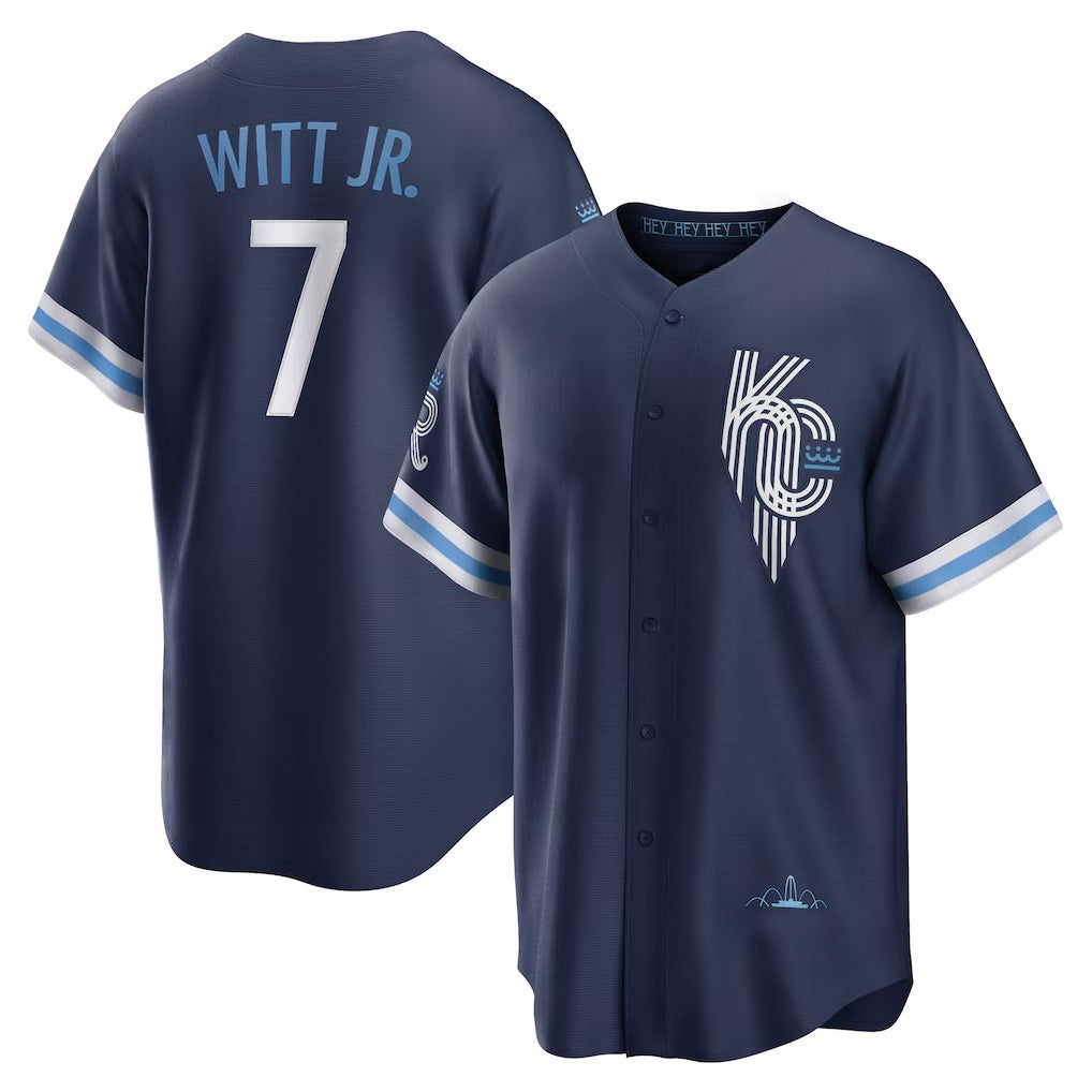 Kansas City Royals #7 Bobby Witt Jr. Navy JEROMEN City Connect Replica Player Jersey