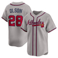 Atlanta Braves #28 Matt Olson Gray JEROMEN Road Limited Player Jersey