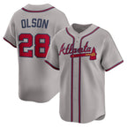 Atlanta Braves #28 Matt Olson Gray JEROMEN Road Limited Player Jersey